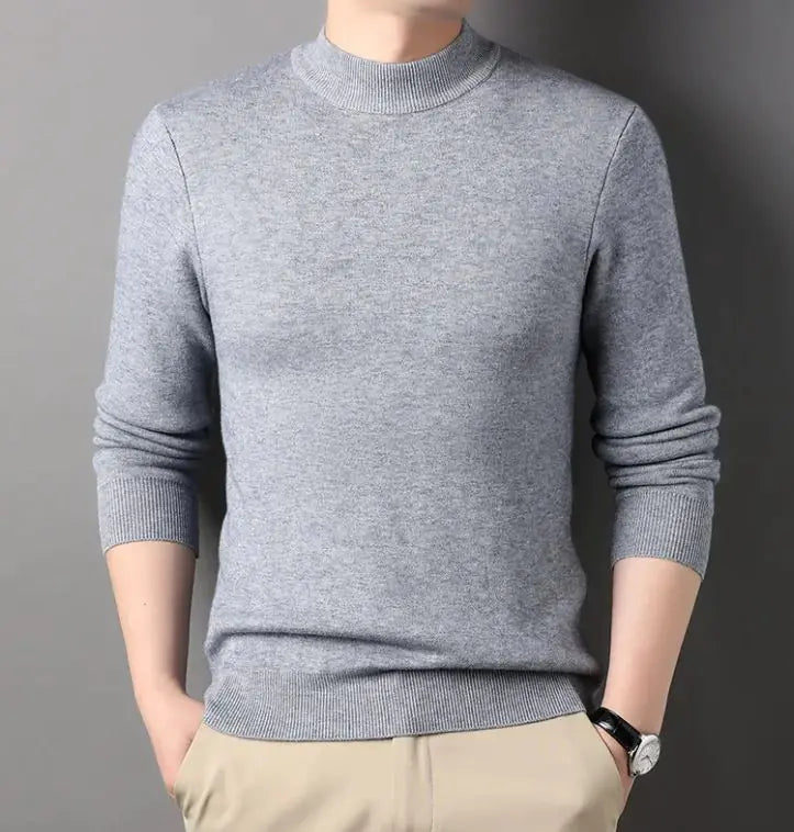 Men's Half-high Collar Sweater Fashion Simple Pullover