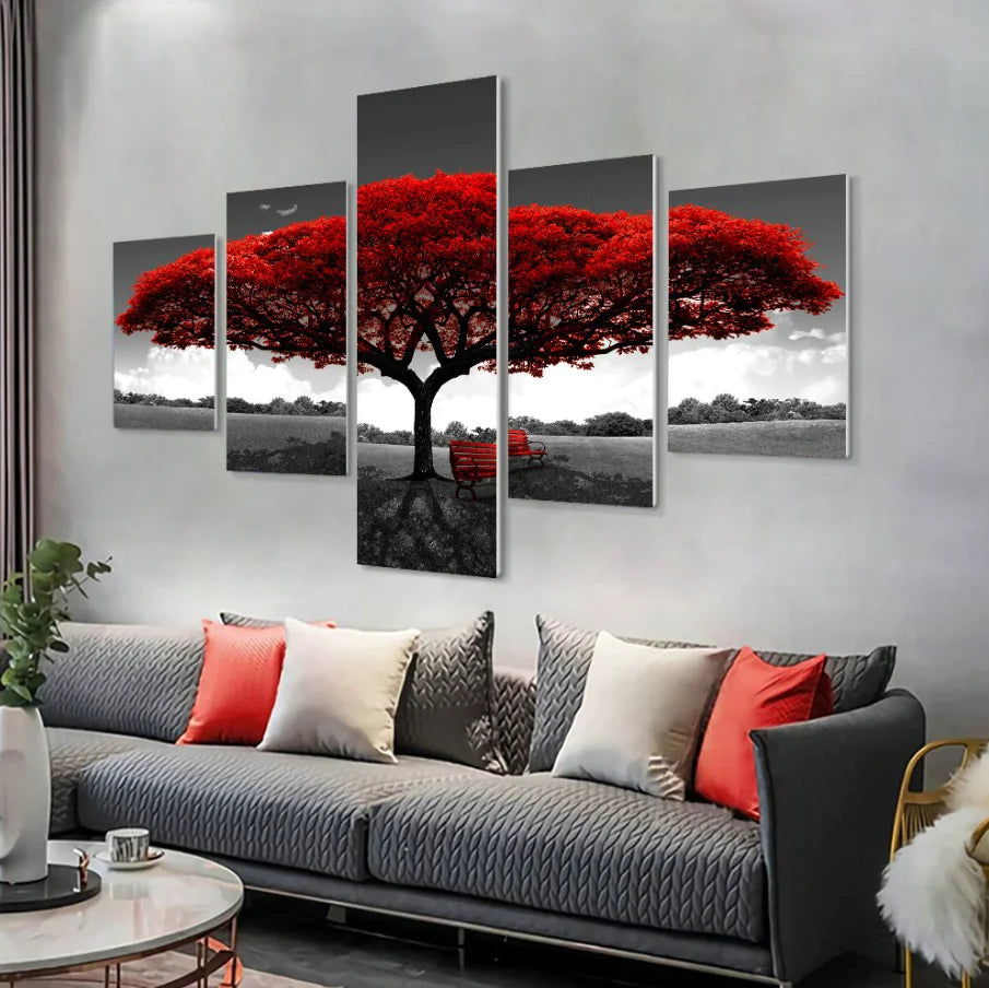 5Pcs Canvas Print Paintings Landscape Pictures Wall Art Modern Living Room Decor