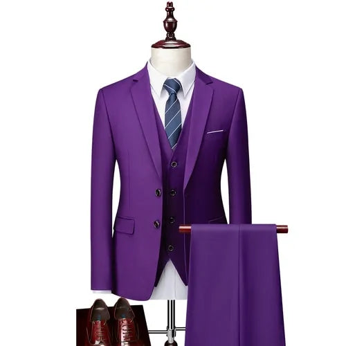 Pure Color Men's Business Suit