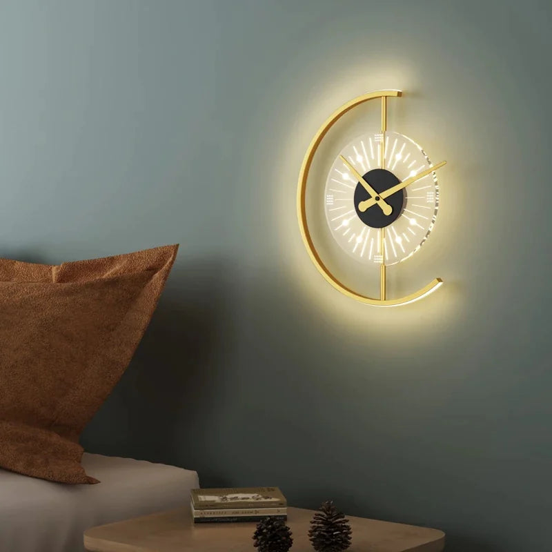 Luxurious Bedside Lamp with Clock