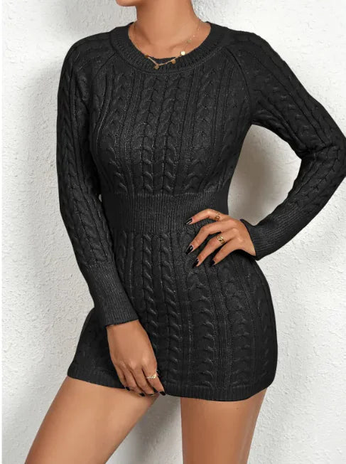 Cozy Twist Damen Strick-Bodycon-Kleid