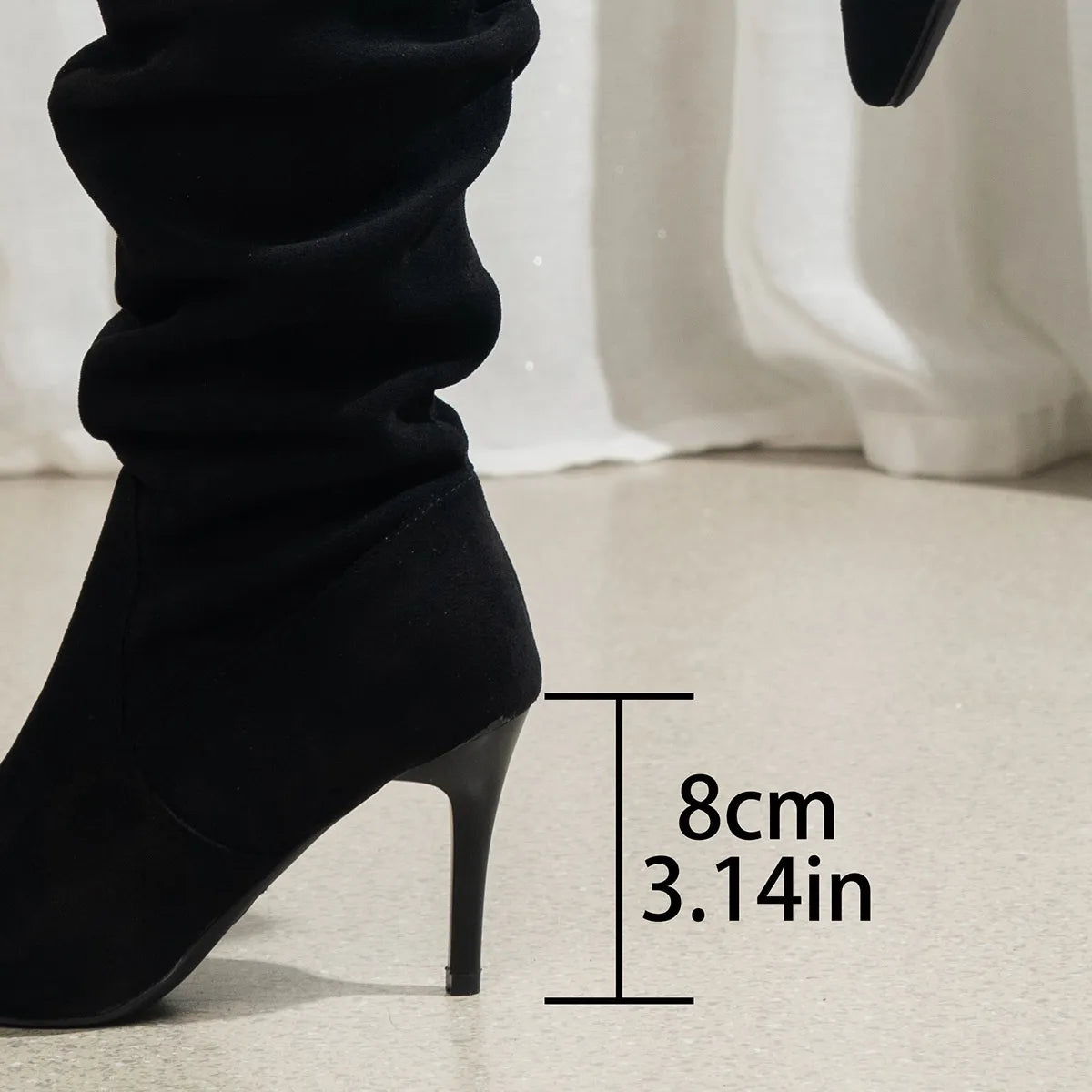 Leisure Warm Solid Color Stiletto Heel Boots