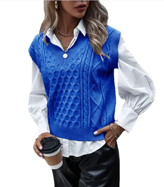 Women's European & American Style Knit Fashion Vest