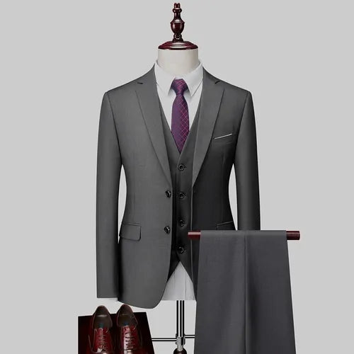 Pure Color Men's Business Suit