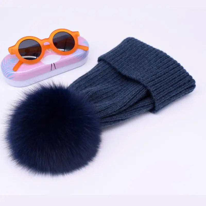 Winter Hat Luxury Fox Fur Beanie