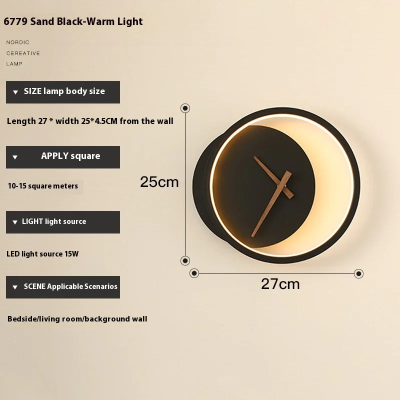 Luxurious Bedside Lamp with Clock