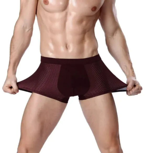 Men's Ice Silk Mesh U-Convex Modal Boxer Briefs