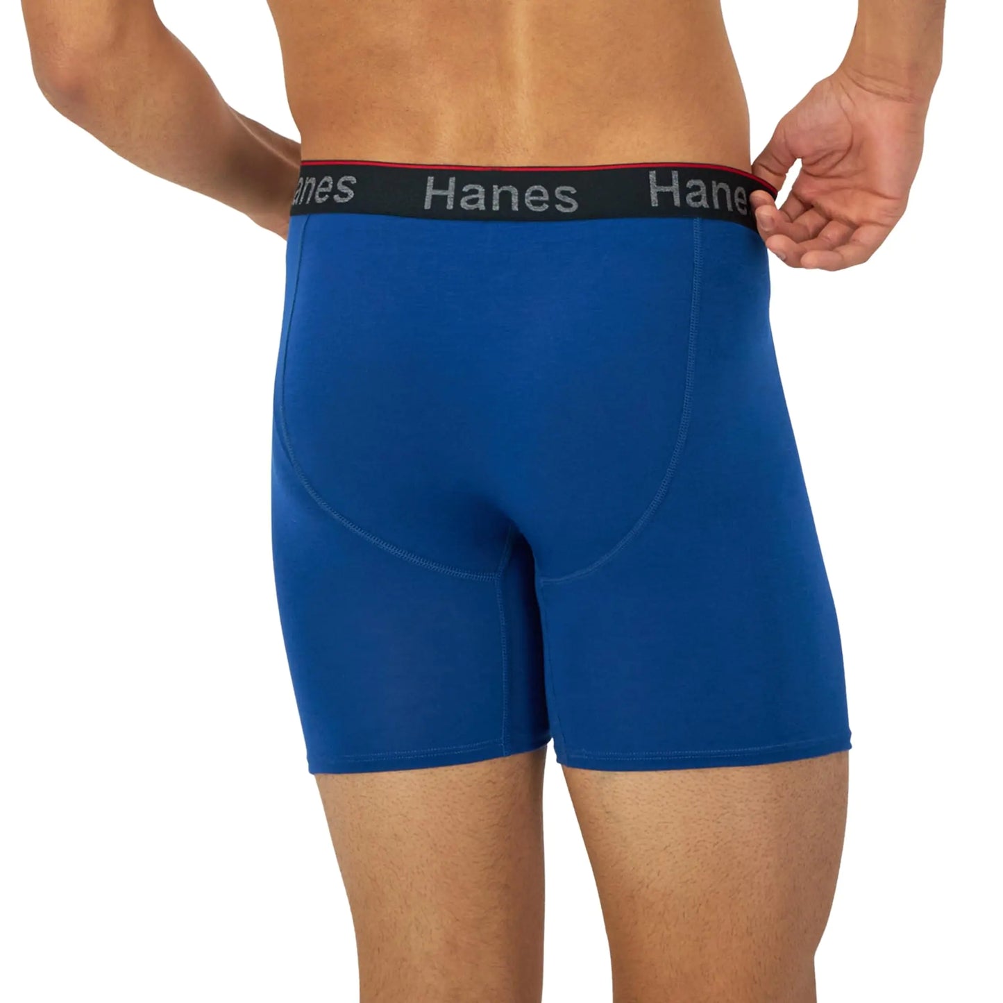 Hanes Total Support Pouch Men's Boxer Brief Underwear, Anti-Chafing, Moisture-Wicking Odor Control, 3-Pack (Reg or Long Leg) Large Regular Leg - Blue/Red/Black - 3 Pack