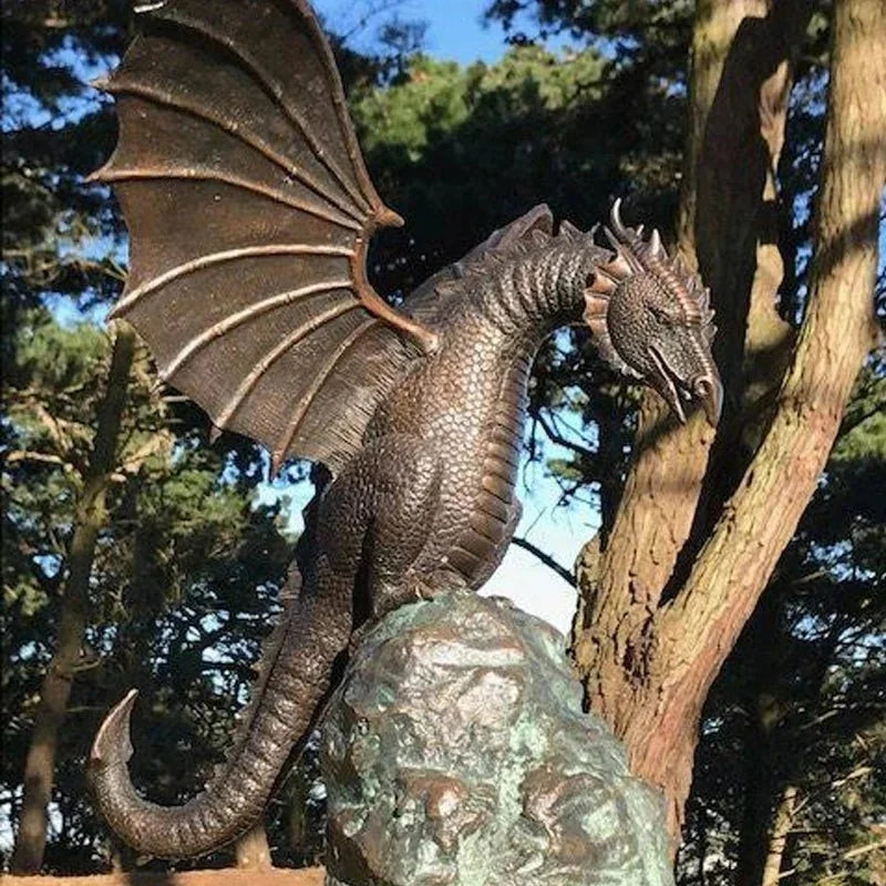 Bronze Fire-breathing Fountain Dragon Sculpture