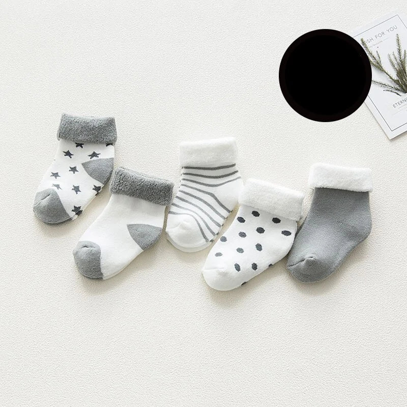 5 Pairs High Quality Cartoon Newborn Socks