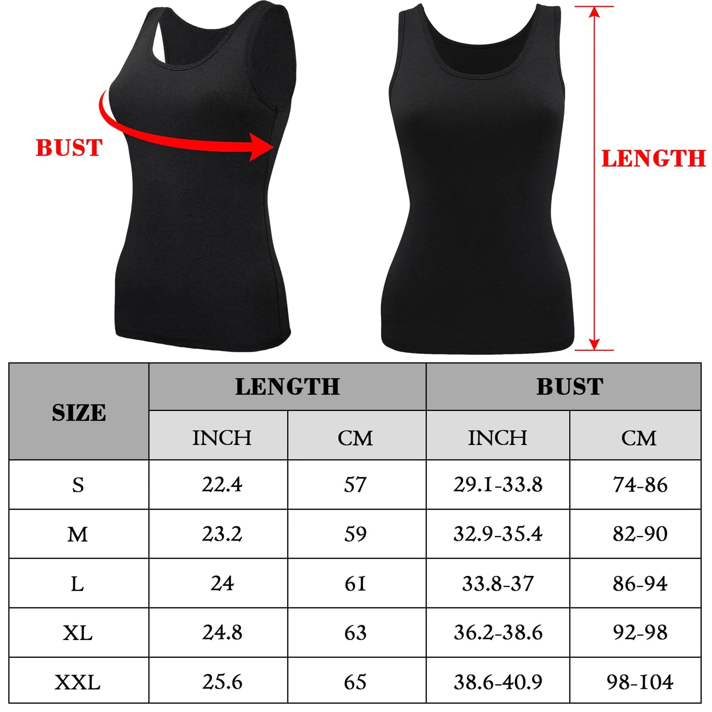 BQTQ 5 Pcs Basic Tank Tops for Women Undershirt Tank Top Sleeveless Under Shirts Large Black, White, Gray, Dim Navy, Dim Purple