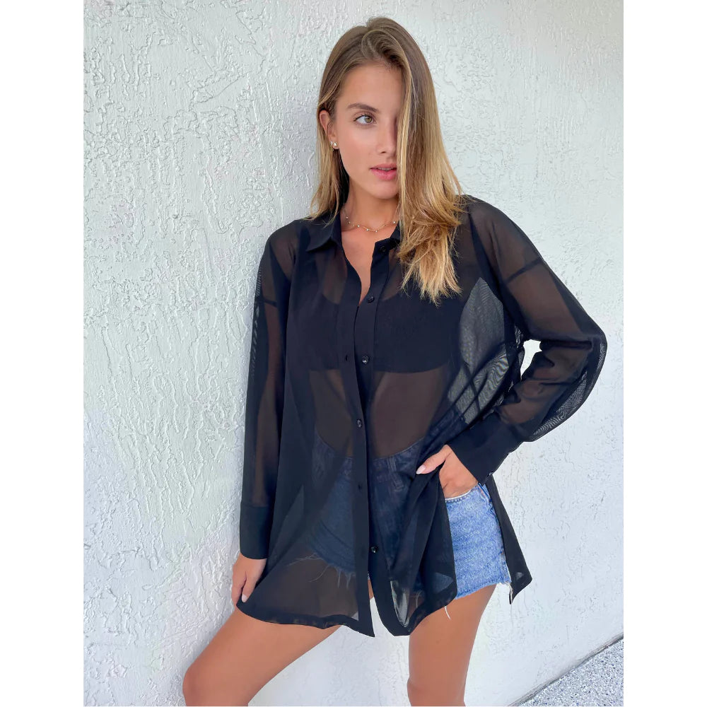 Oversized Mesh Shirt For Women