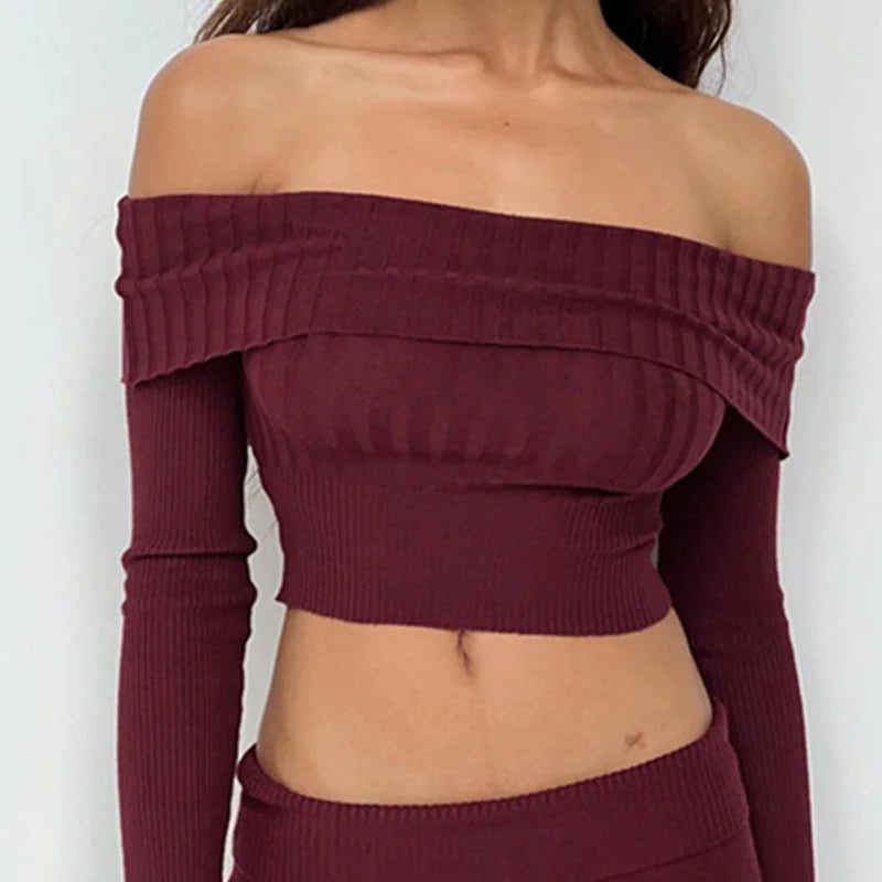 Fold-Over Knit Top