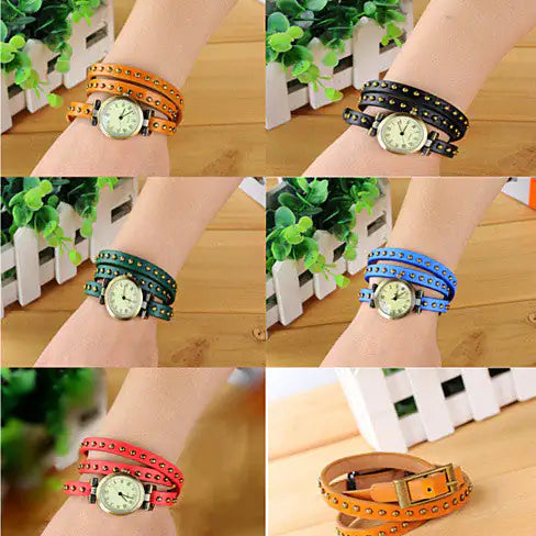 Wrap belt watch bracelet