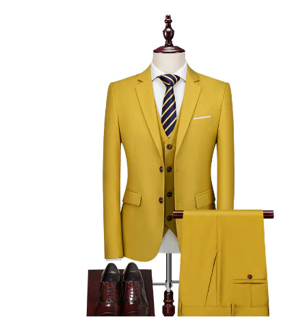 Pure Color Men's Business Suit