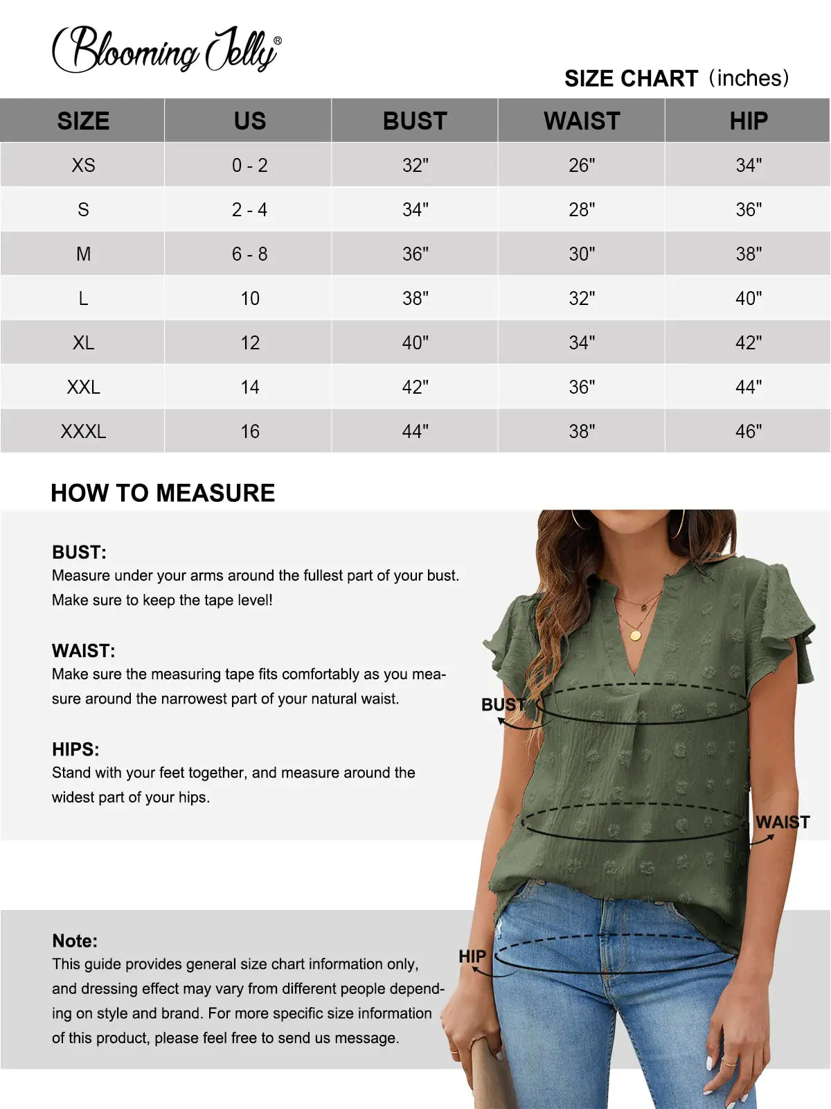 Blooming Jelly Womens White Blouse V Neck Ruffle Sleeve Flowy Shirts Dressy Casual Cute Summer Tops Medium Army Green