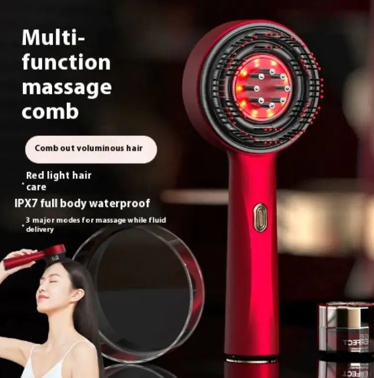 Electric Massage Comb Home Scalp Drain Comb Red Light Anti-slip Hair Care Multi-functional Massage Comb