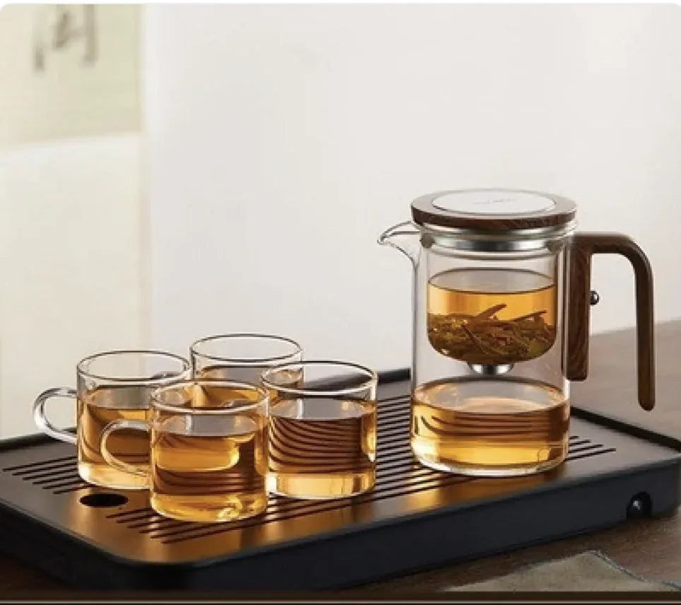 Elegant Glass Teapot with Water Separation for Tea