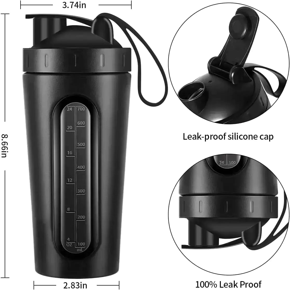 Portable Protein Shaker Bottle