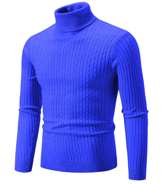 Men's High Collar Pullover Sweater