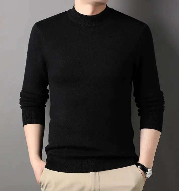 Men's Half-high Collar Sweater Fashion Simple Pullover