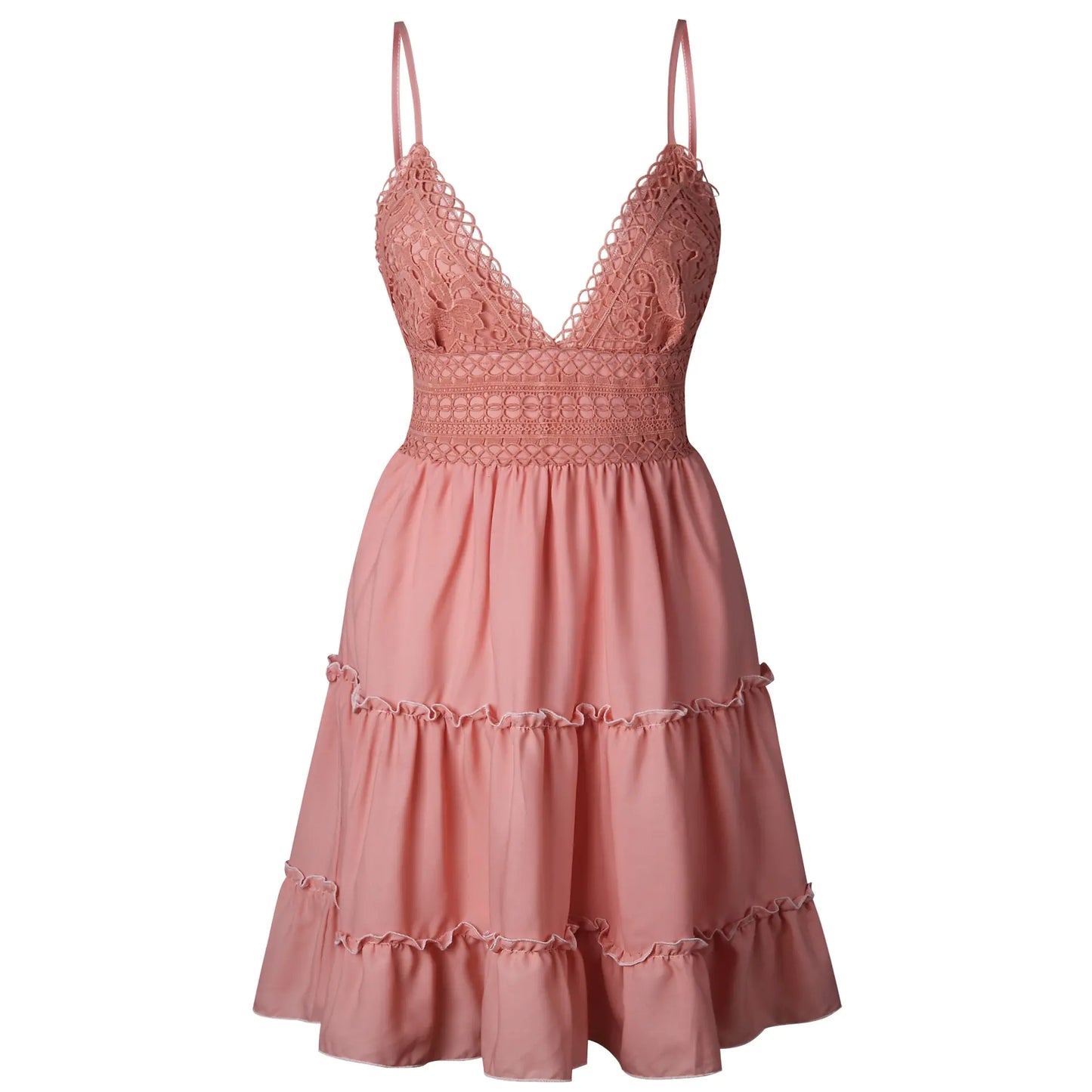 Lace Sleeveless Spaghetti Strap Dress