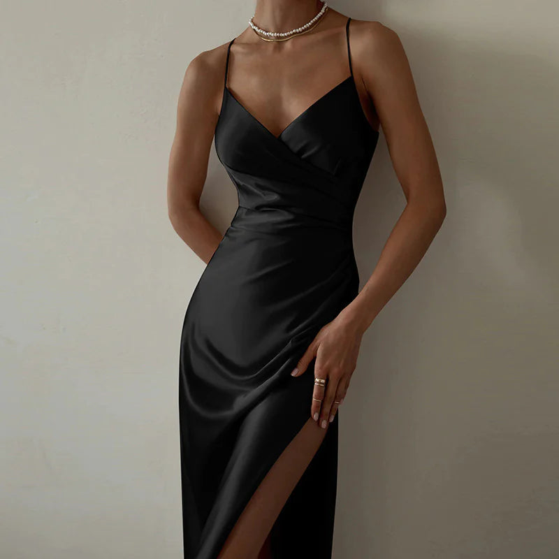 Halter Backless Slit Dress