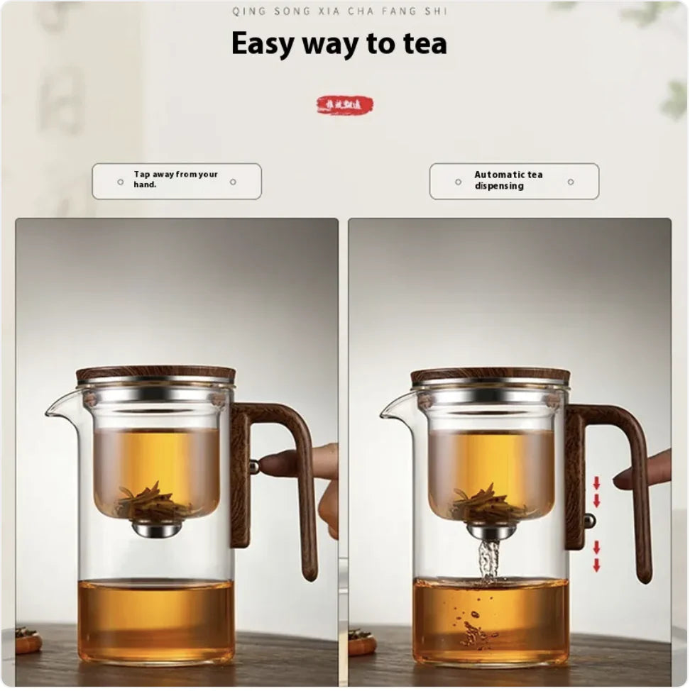 Elegant Glass Teapot with Water Separation for Tea