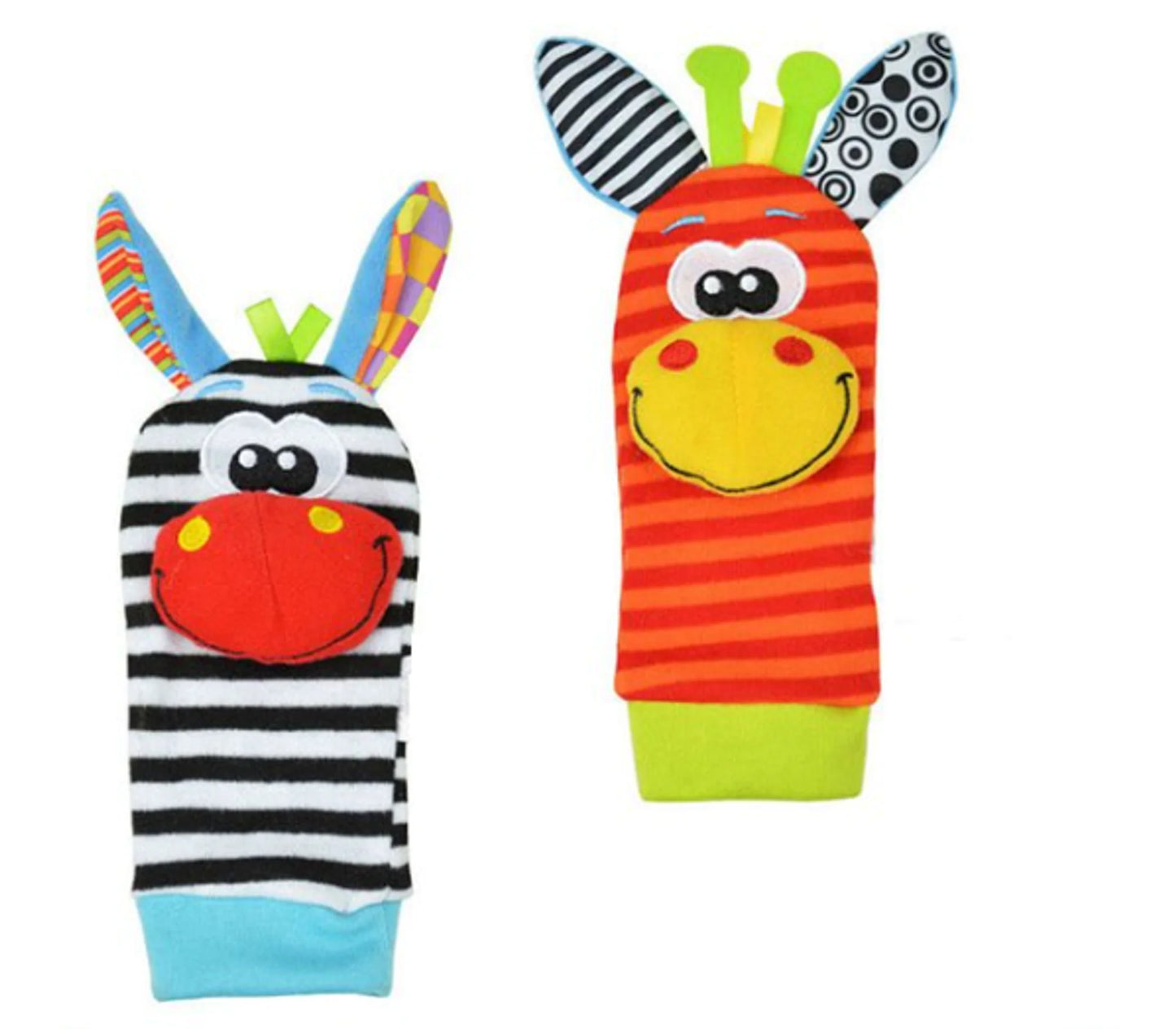 Cartoon Plush Socks Wrist Strap Rattles