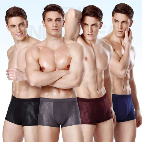 Men's Ice Silk Mesh U-Convex Modal Boxer Briefs