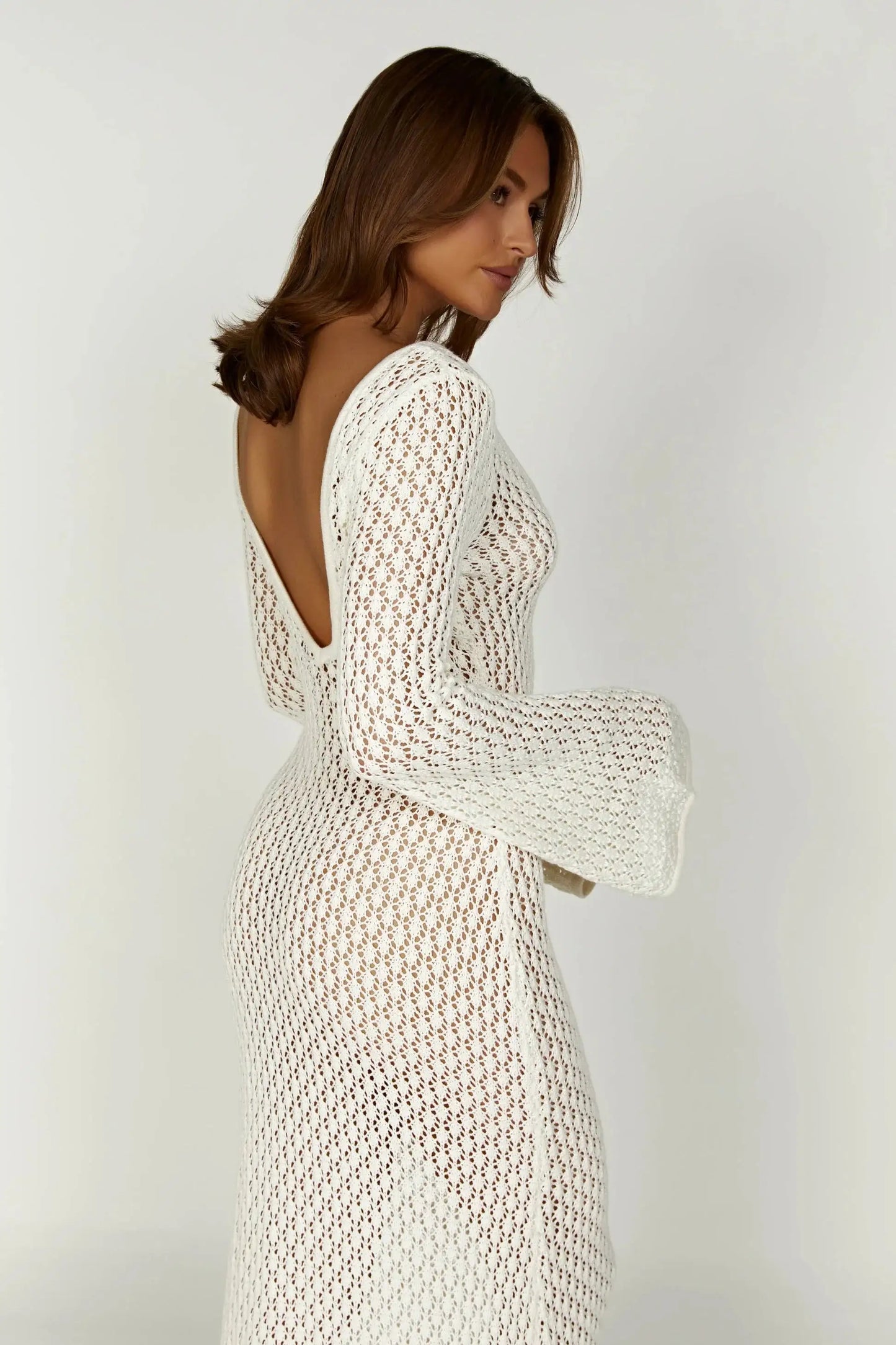 Sexy Women Long Knit Beach Dress