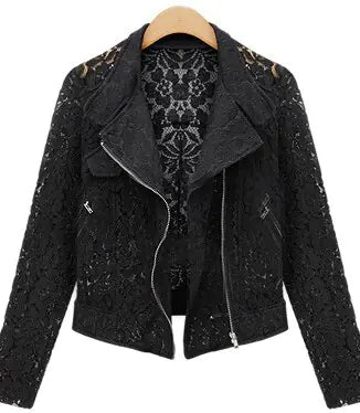 Autumn Lace Biker Jacket: High-Quality