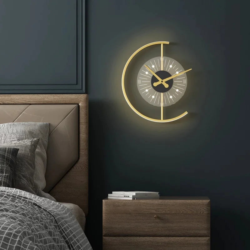 Luxurious Bedside Lamp with Clock