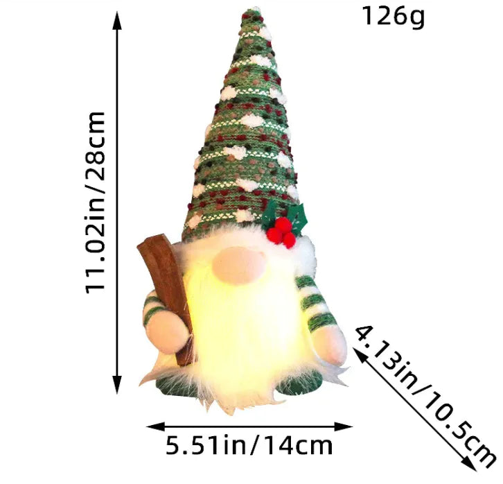 Leuchtende Weihnachtspuppe mit Schlitten