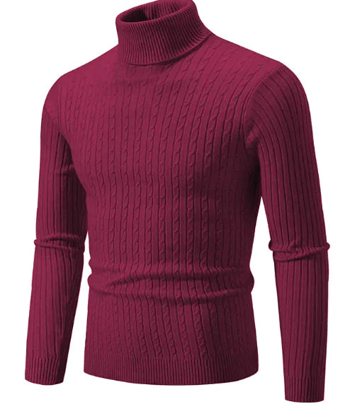 Men's High Collar Pullover Sweater