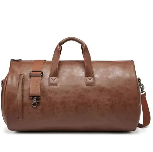 Waterproof Leather Duffle Bag With Adjustable Strap