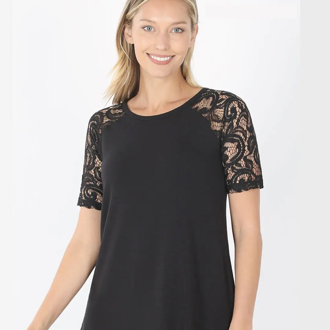 Lace Sleeve Top