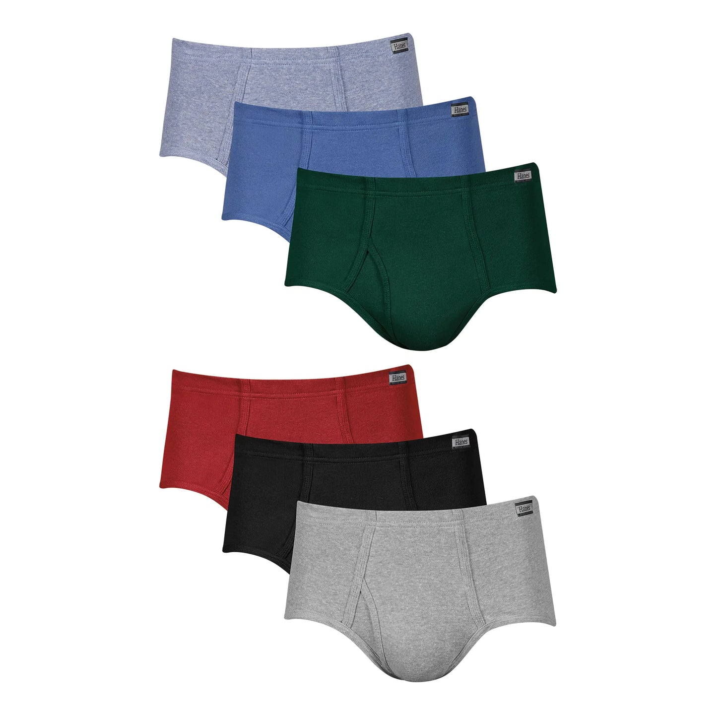 Hanes Men's Underwear Briefs, Mid-Rise, Moisture-Wicking, 6-Pack X-Large Assorted Solids 6-pack