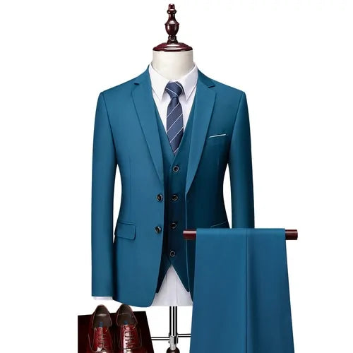 Pure Color Men's Business Suit