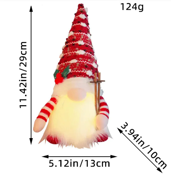 Leuchtende Weihnachtspuppe mit Schlitten