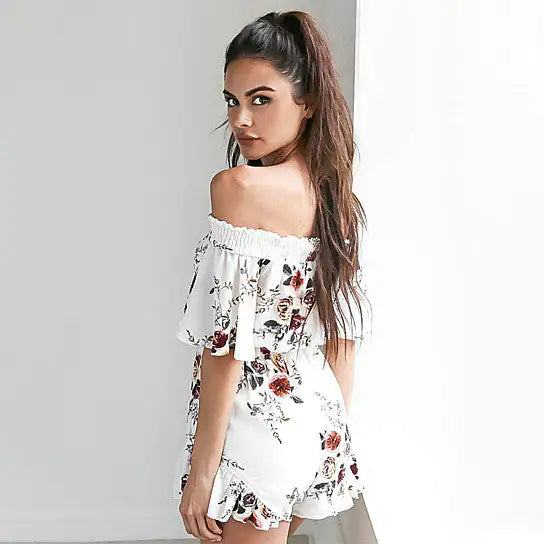 Floral Off the Shoulder Romper