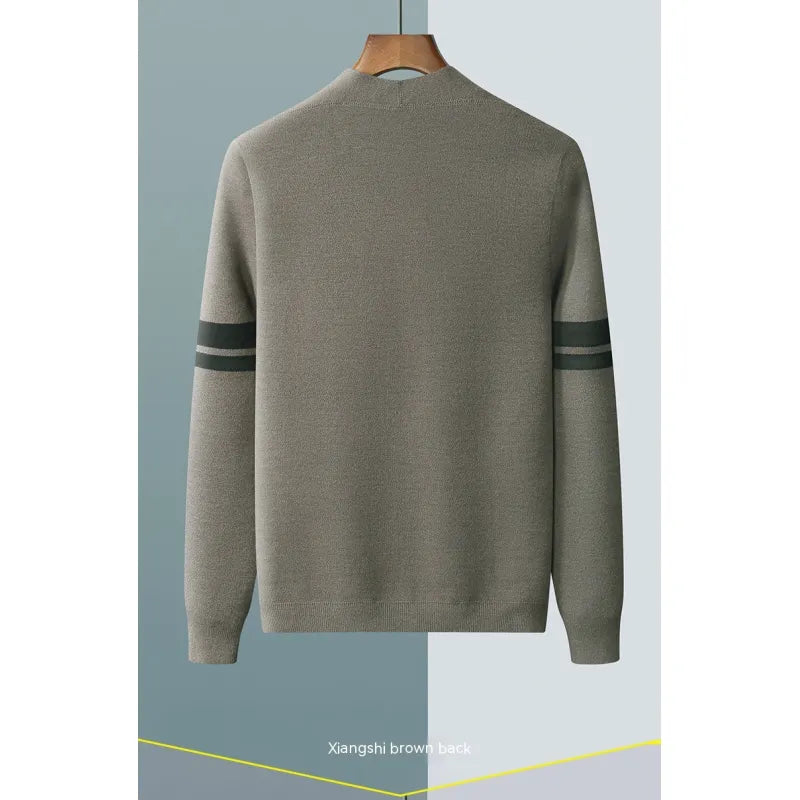 Men's Fall Winter Fashion V-neck Casual Wool Knitted Sweater Coat