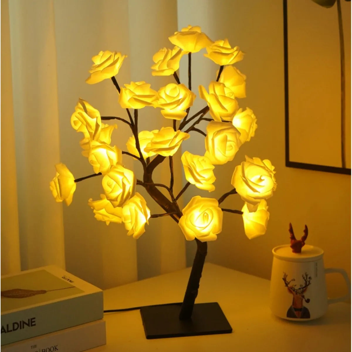 Bedroom Room Rose Tree Lamp Decoration