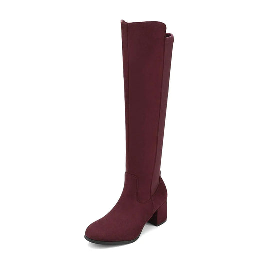 DREAM PAIRS Women's Knee High Stretchy Fashion Boots 6.5 Burgundy