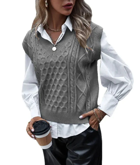 Women's European & American Style Knit Fashion Vest