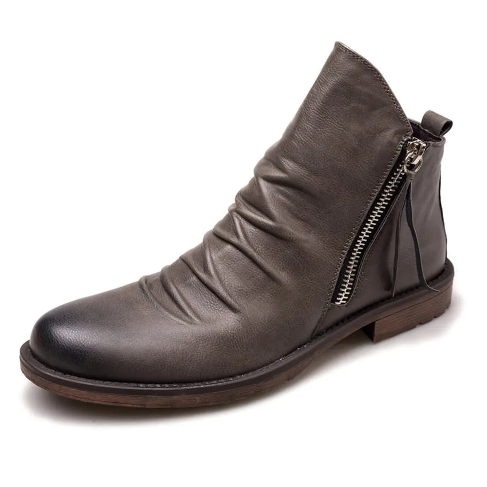 Retro Knöchel rutschfeste Lederstiefel Herren