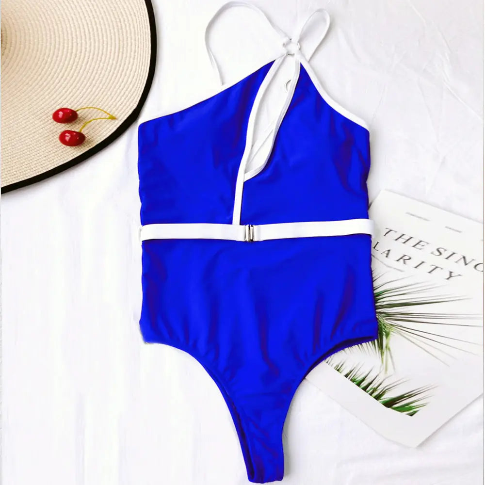 One Shoulder Hollow Out Swimwear