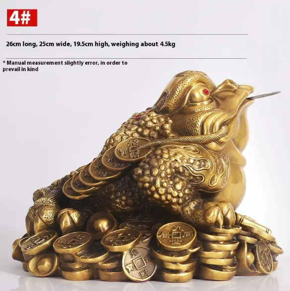 Brass Treasure Toad Ornament for Home and Office Decor