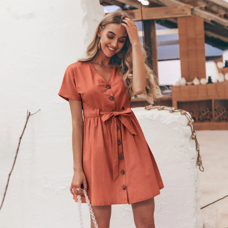 Short V-neck Summer Dresses