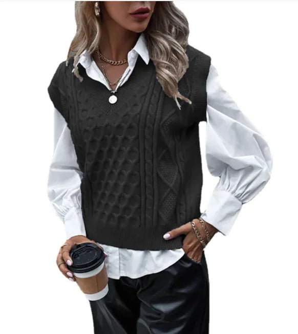 Women's European & American Style Knit Fashion Vest